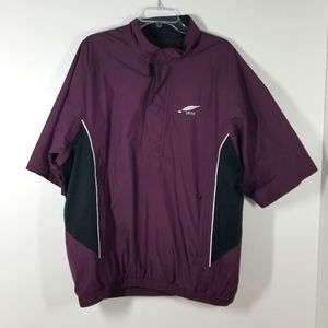 Footjoy Dryjoys Black and Purple Shortsleeve Windbreaker Jacket Men Size Large